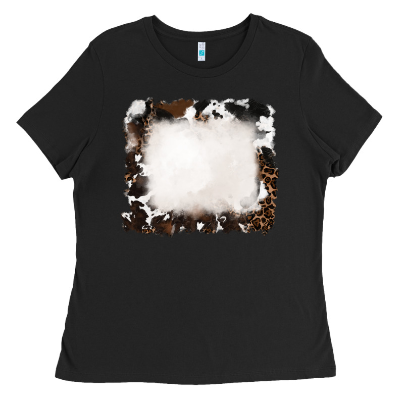 Cowhide And Leopard Background Ladies Tee by RanaPortraitStore | Teevron