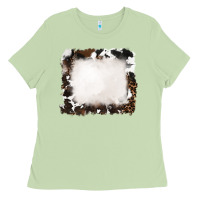 Matcha cowhide and leopard background Ladies Tee - RanaPortraitStore