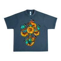 Midnight Navy cross with butterfly Urban Heavy Tee - BundleAndBundleShop