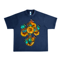 Navy cross with butterfly Urban Heavy Tee - BundleAndBundleShop