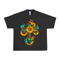 Pigment Black cross with butterfly Urban Heavy Tee - BundleAndBundleShop