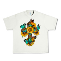 Pistachio cross with butterfly Urban Heavy Tee - BundleAndBundleShop