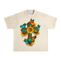 Sandshell cross with butterfly Urban Heavy Tee - BundleAndBundleShop