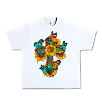 White cross with butterfly Urban Heavy Tee - BundleAndBundleShop