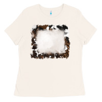 Bone cowhide and leopard background Ladies Tee - RanaPortraitStore