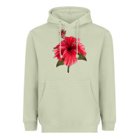 Matcha Puerto Rican Hibiscus Flower Heavyweight Hoodie - LillyAllenDesigns