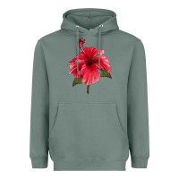 Sage Puerto Rican Hibiscus Flower Heavyweight Hoodie - LillyAllenDesigns