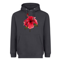 Smoke Puerto Rican Hibiscus Flower Heavyweight Hoodie - LillyAllenDesigns