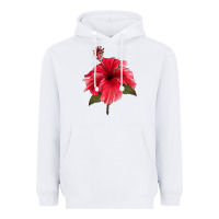 White Puerto Rican Hibiscus Flower Heavyweight Hoodie - LillyAllenDesigns