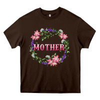 Chocolate Brown Mother With Floral Wreath Heavy Core Tee - RanaPortraitStore