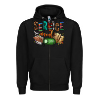 Black service mode on woman version Zipper Hoodie - NancyCooperArtShop