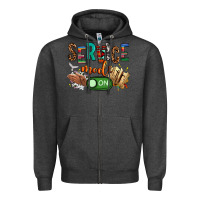 Charcoal Heather service mode on woman version Zipper Hoodie - NancyCooperArtShop