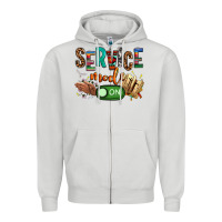 Dove Grey service mode on woman version Zipper Hoodie - NancyCooperArtShop