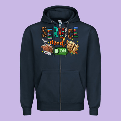 Service Mode On Woman Version Zipper Hoodie Designed By Nancycooperartshop