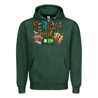 Sports Green service mode on woman version Zipper Hoodie - NancyCooperArtShop