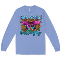 Colony Blue Western Anti-Social Butterfly Long Sleeve Tee - LillyAllenDesigns