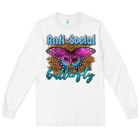 White Western Anti-Social Butterfly Long Sleeve Tee - LillyAllenDesigns
