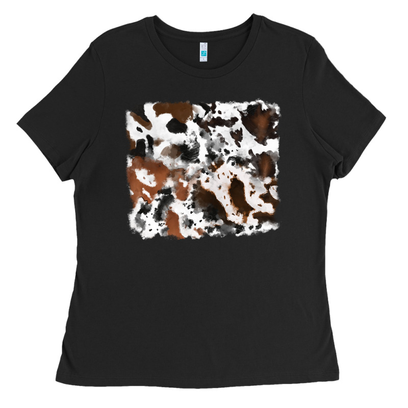 Cowhide Mixed Background Ladies Tee by RanaPortraitStore | Teevron
