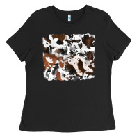 Black cowhide mixed background Ladies Tee - RanaPortraitStore