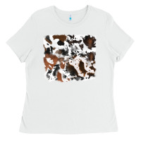 White cowhide mixed background Ladies Tee - RanaPortraitStore
