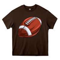 Chocolate Brown football Heavy Core Tee - texasbilliewilder