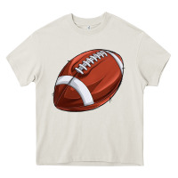 Cream football Heavy Core Tee - texasbilliewilder