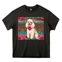 Asphalt standart poodle floral Heavy Core Tee - Artiststas