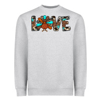 Heather Grey love turkey Heavyweight Sweatshirt - JahusDesignShop