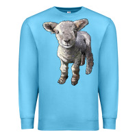 Ocean Blue southdown baby sheep Premium Sweatshirt - LillyAllenDesigns