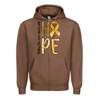 Chestnut Finding the cure starts with hope Childhood Cancer Zipper Hoodie - NancyCooperArtShop
