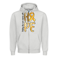 Dove Grey Finding the cure starts with hope Childhood Cancer Zipper Hoodie - NancyCooperArtShop