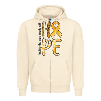 Sandshell Finding the cure starts with hope Childhood Cancer Zipper Hoodie - NancyCooperArtShop