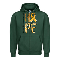 Sports Green Finding the cure starts with hope Childhood Cancer Zipper Hoodie - NancyCooperArtShop