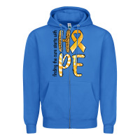 True Royal Finding the cure starts with hope Childhood Cancer Zipper Hoodie - NancyCooperArtShop