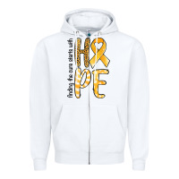 White Finding the cure starts with hope Childhood Cancer Zipper Hoodie - NancyCooperArtShop