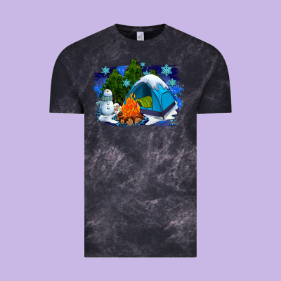 Winter Camping With Camp Fire Vintage Tee Designed By Adodesignshop