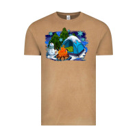 Vintage Camel winter camping with camp fire Vintage Tee - AdoDesignShop
