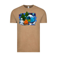 Vintage Coffee winter camping with camp fire Vintage Tee - AdoDesignShop