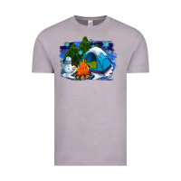 Vintage Zinc winter camping with camp fire Vintage Tee - AdoDesignShop