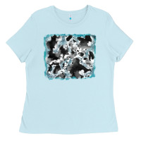 Baby Blue cowhide glitter tooled leather background Ladies Tee - RanaPortraitStore