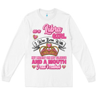 White As A Libra Girl I Was Born With My Heart On My Sleeve And A Mouth Long Sleeve Tee - Jasminsmagicworld