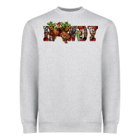 Heather Grey Christmas Howdy Bronco Rodeo Heavyweight Sweatshirt - JahusDesignShop