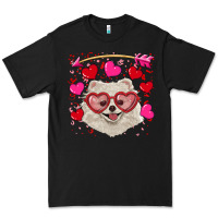 Black valentine's day white pomeranian Premium Tee - RanaPortraitStore