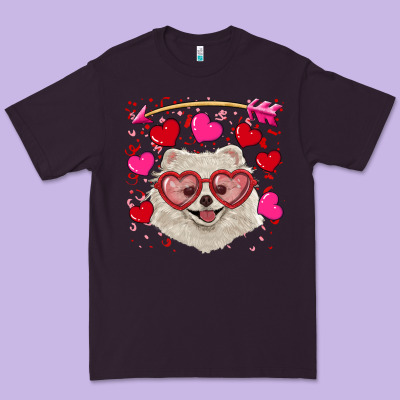 Premium Tee valentine's day white pomeranian