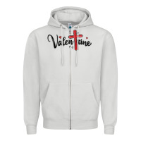 Dove Grey valentine cross glitter Zipper Hoodie - MaliasSmallBusiness