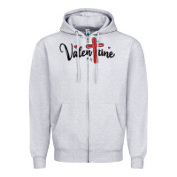 Heather Grey valentine cross glitter Zipper Hoodie - MaliasSmallBusiness
