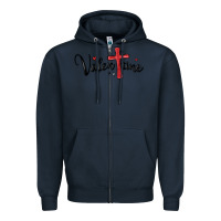 Navy valentine cross glitter Zipper Hoodie - MaliasSmallBusiness