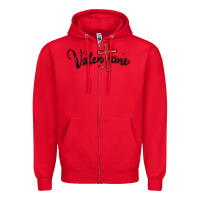 Red valentine cross glitter Zipper Hoodie - MaliasSmallBusiness