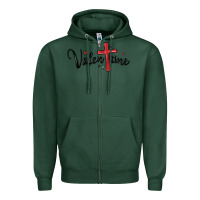 Sports Green valentine cross glitter Zipper Hoodie - MaliasSmallBusiness