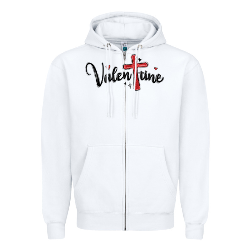 Valentine Cross Glitter Zipper Hoodie by MaliasSmallBusiness | Teevron